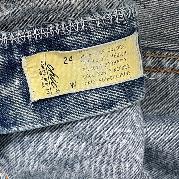 VTG Chic Acid Wash Jeans Womens Size 24W High Rise Mom Tapered USA Retro Y2K - Picture 4 of 7
